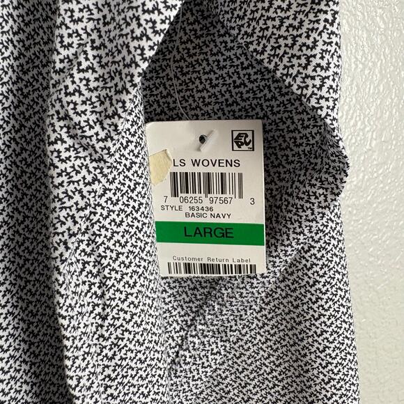 NWT American Rag Size Large Mens Button Down Preppy Boho White Grey Shirt - Picture 7 of 8